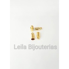 Terminal Dourado 4 mm (diâmetro externo) x 3.5 mm (diâmetro interno) e 9 mm de comprimento - 40 unidades