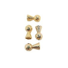 Terminal Ponteira Cônica Trabalhada 4mm Dourado 6 Unidades