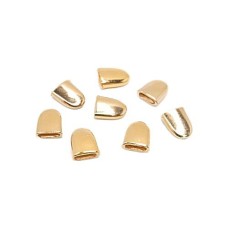 Terminal Ponteira Achatado Lisa 5mm Dourado 8 Unidades