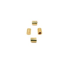 Terminal Ponteira Roliço Lisa 3mm Dourado 6 Unidades