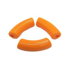 Entremeio de Resina Tubo Curvado 35x11mm Laranja 12 Unidades